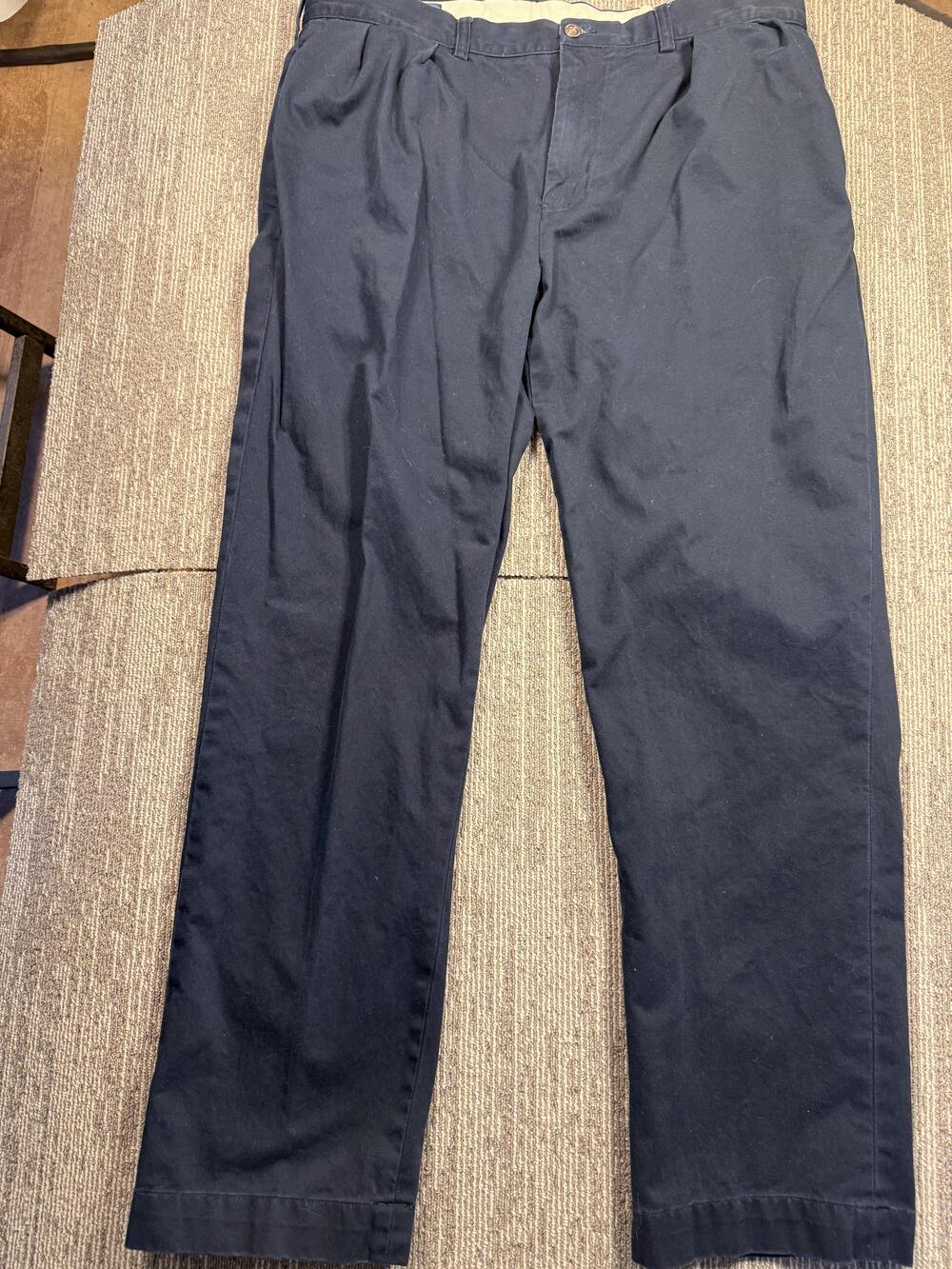 Polo By Ralph Lauren Pants Mens 38x32 Blue Ethan Pleated Classic Chino Straight